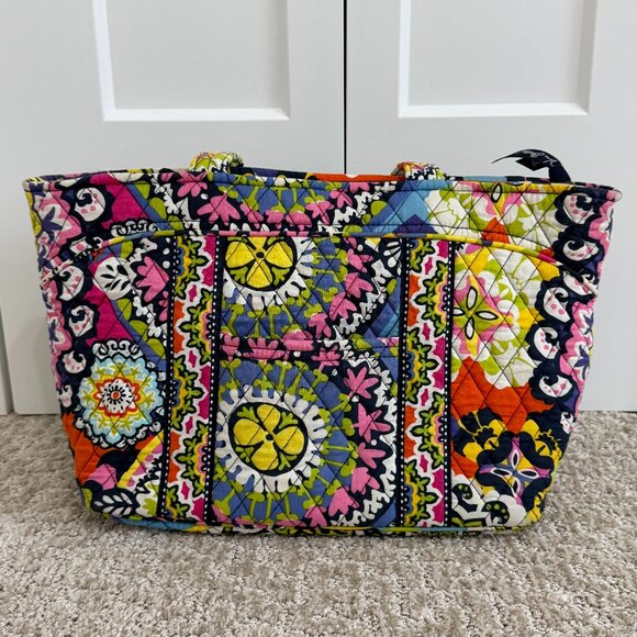 Vera Bradley Handbags - Vera Bradley Rio Quilted Tote Bag Multicolor Zip Top Cotton
